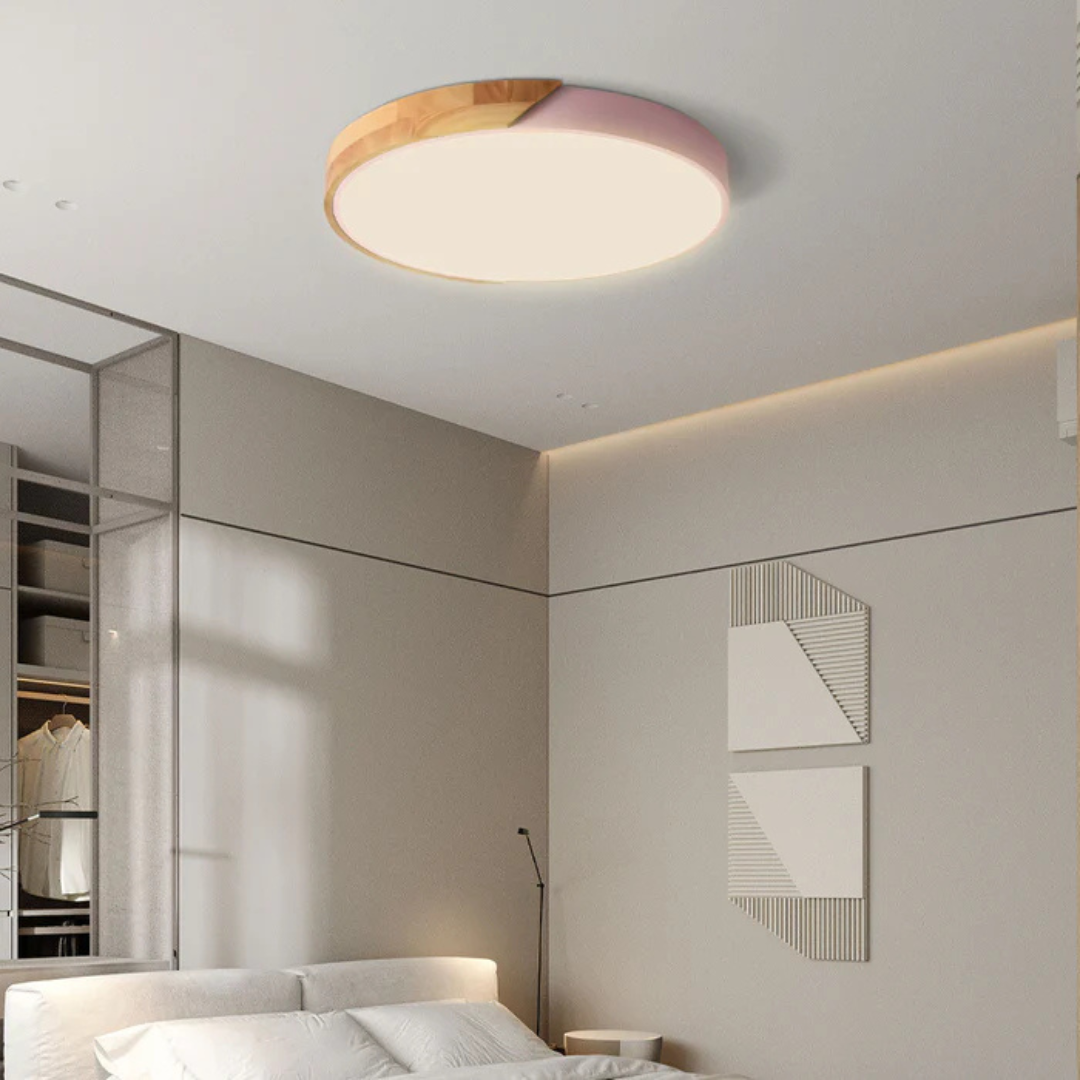 Delos - Scandinavian Wooden LED Ceiling Lamp