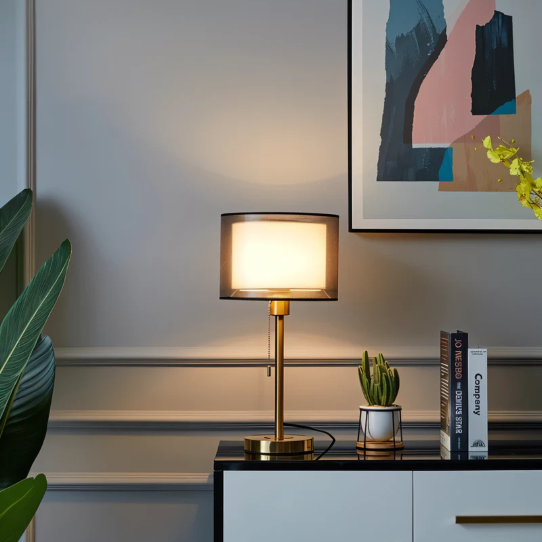 Lumis - Table Lamp with Double Fabric Shade