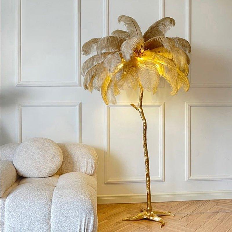Nocturna - Luxury Standing Floor Lamp with Feathers